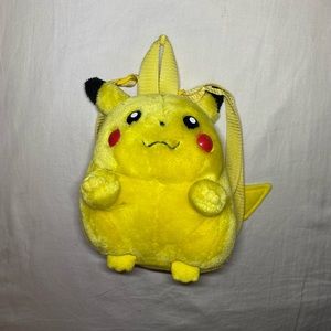 Vintage 90s Pokemon Official Nintendo Fat Pikachu Plush Backpack by Pyramid